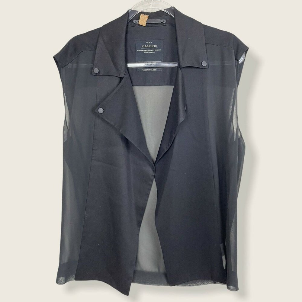 All Saints Sheer Open Front Cardigan Sleeveless